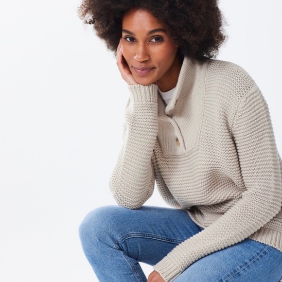 Alice Walk Sweaters - Alice Walk THE COTTON WEEKENDER sweater in oatmeal beige size medium Peru cotton
